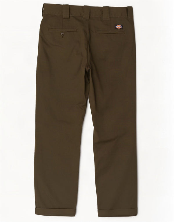 Dickies Mens Slim Straight Chino Trousers W34 L32 Khaki Polyester