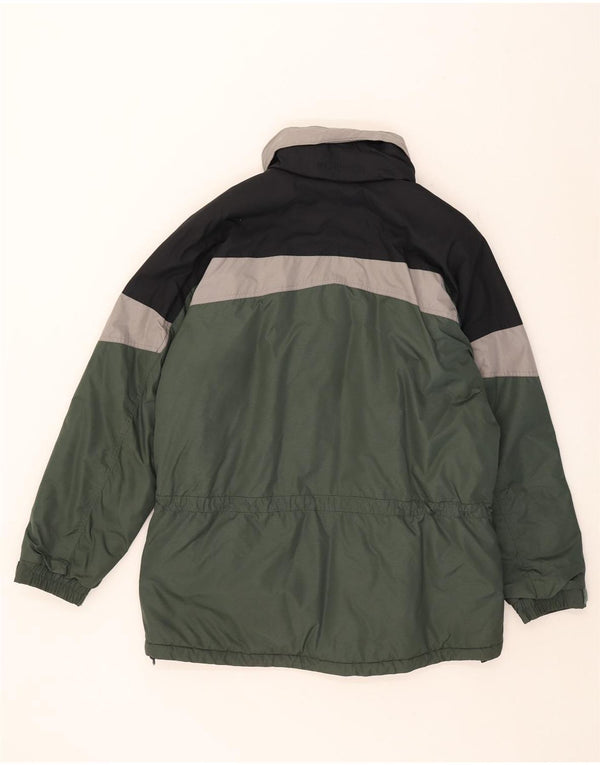 Columbia Mens Hooded Ski Jacket UK 38 Medium Green Colourblock Nylon