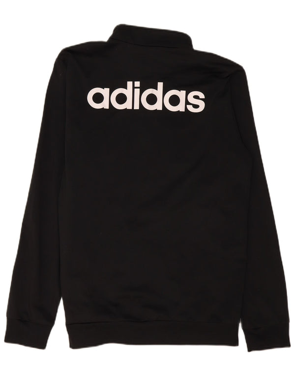 Adidas Mens Graphic Chándal Top Chaqueta Grande Poliéster Negro