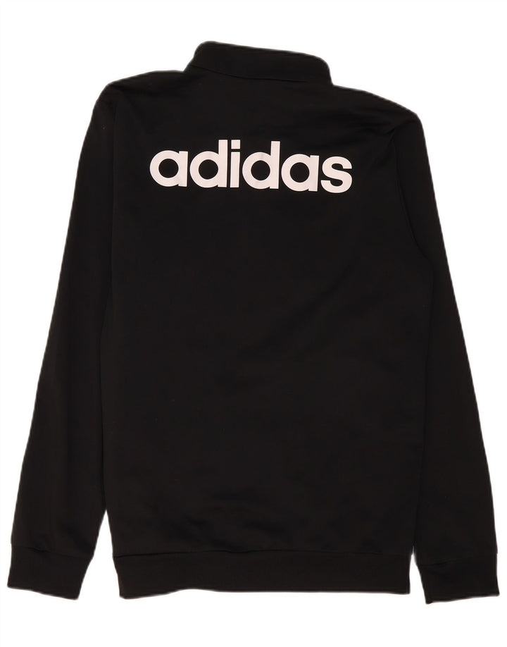 Adidas Mens Graphic Tracksuit Top Jacket Large Black Polyester