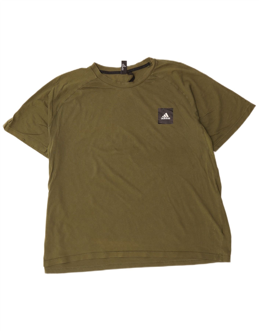 Adidas Mens T-Shirt Top 2XL Khaki Cotton