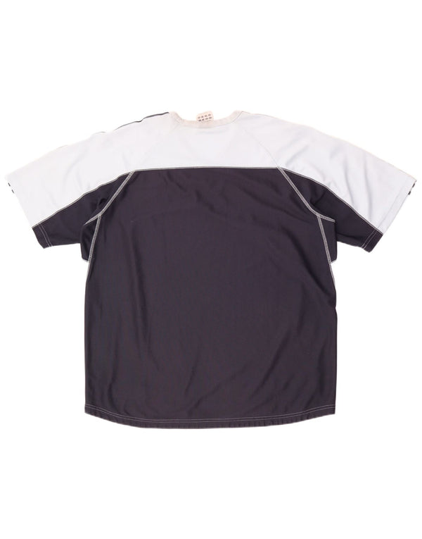 Adidas T-Shirt Homme Top XL Bleu Colorblock Polyester