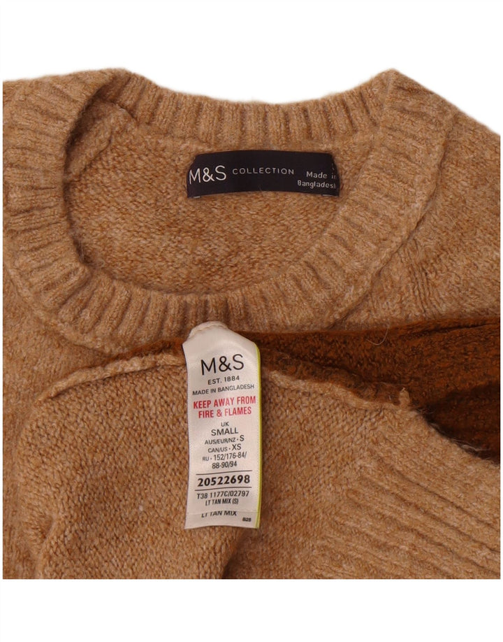 Marks & Spencer Damen-Pullover mit Rundhalsausschnitt, Gr. 10, Größe S, Braun