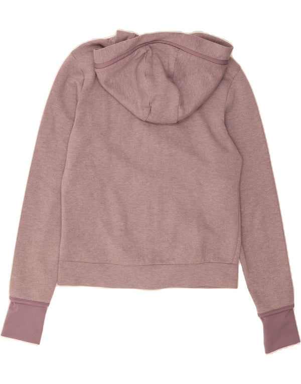 ADIDAS Womens Zip Hoodie Sweater UK 8/10 Small Purple Cotton