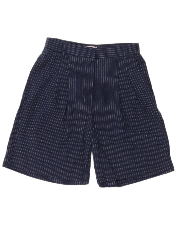 Carrera Damen Pegged Chino Shorts W29 Mittelmarineblaues Nadelstreifen-Leinen