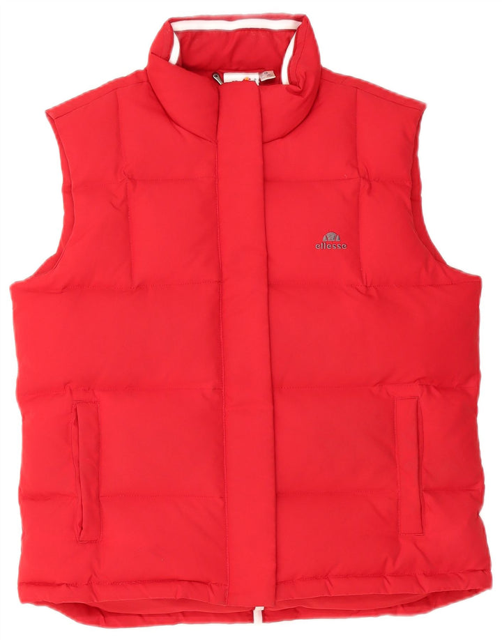 ELLESSE Womens Padded Gilet UK 12 Medium  Red Polyester