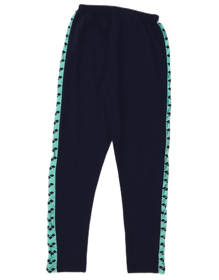 Arena Womens Graphic Leggings IT 46 Large  Navy Blue Colourblock Polyamide