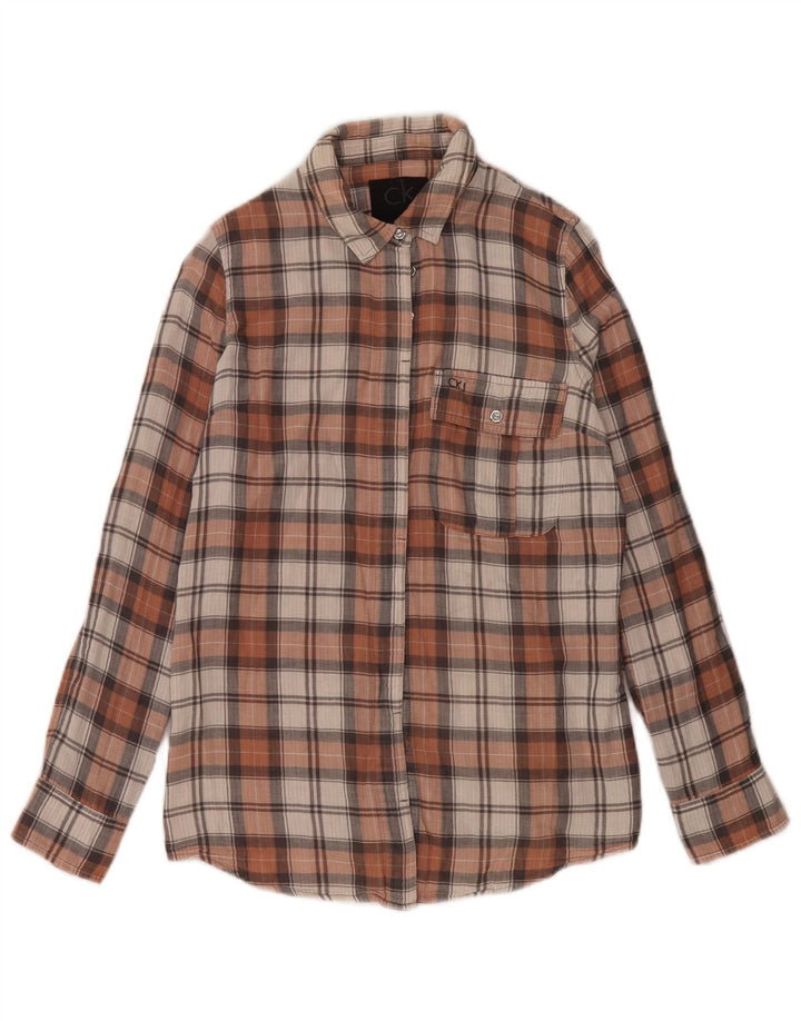Calvin Klein Jeans Womens Shirt UK 10 Small Multicoloured Check Cotton