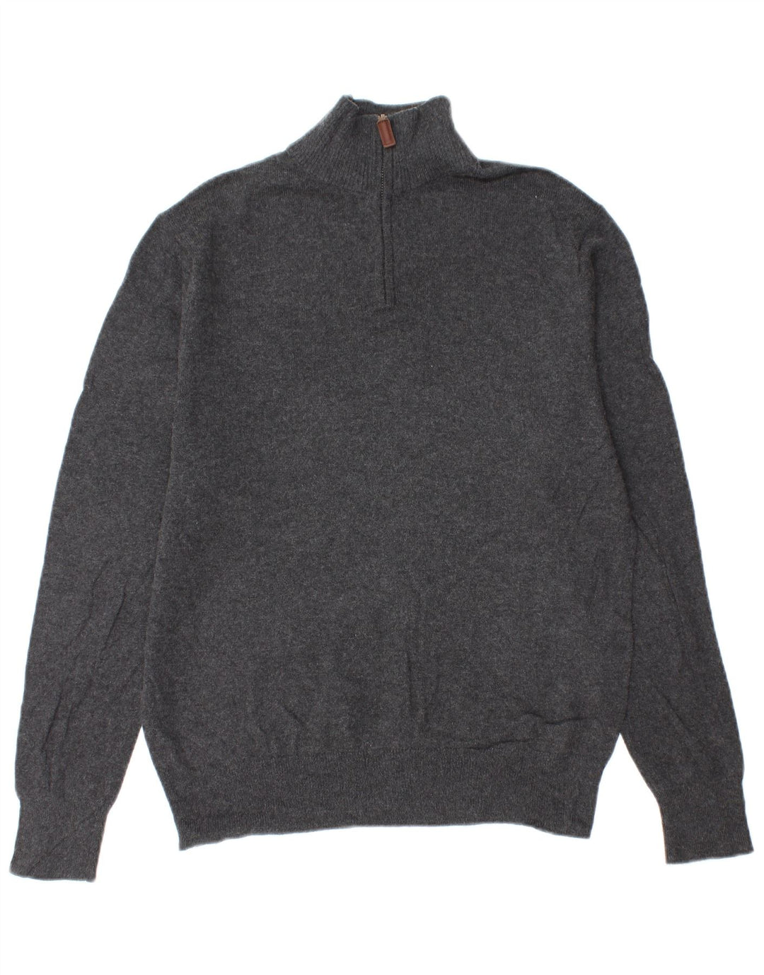 BONOBOS Mens Zip Neck Jumper Sweater Medium Grey Cotton