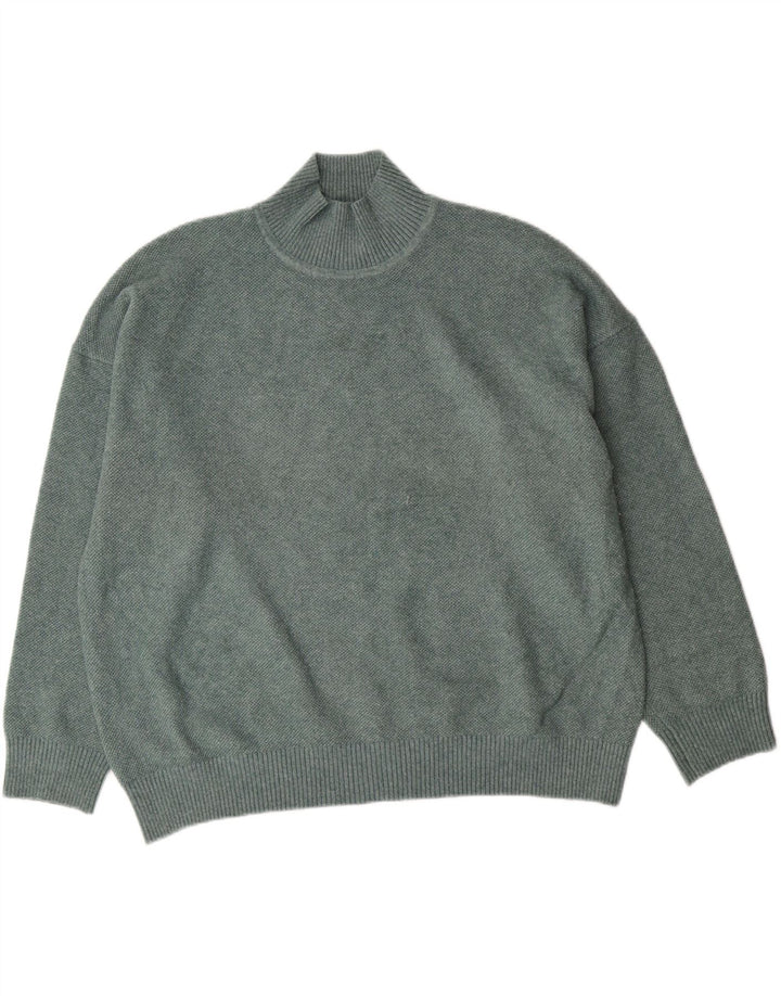 MARKS & SPENCER Womens Turtle Neck Jumper Sweater UK 16 Large Green Vintage Marks & Spencer and Second-Hand Marks & Spencer from Messina Hembry 