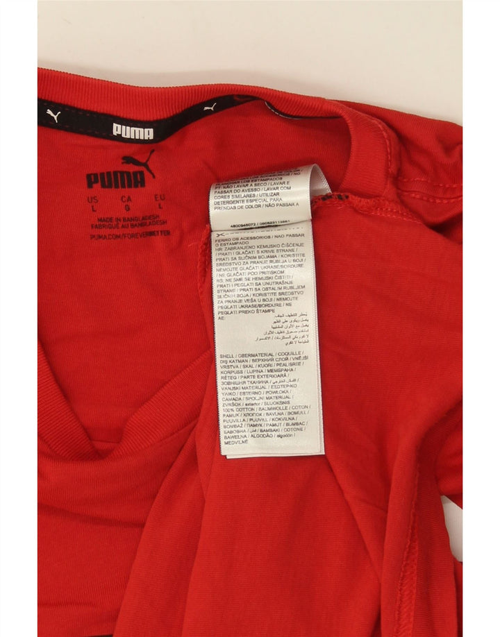Puma Mens Graphic T-Shirt Top Large Red Cotton
