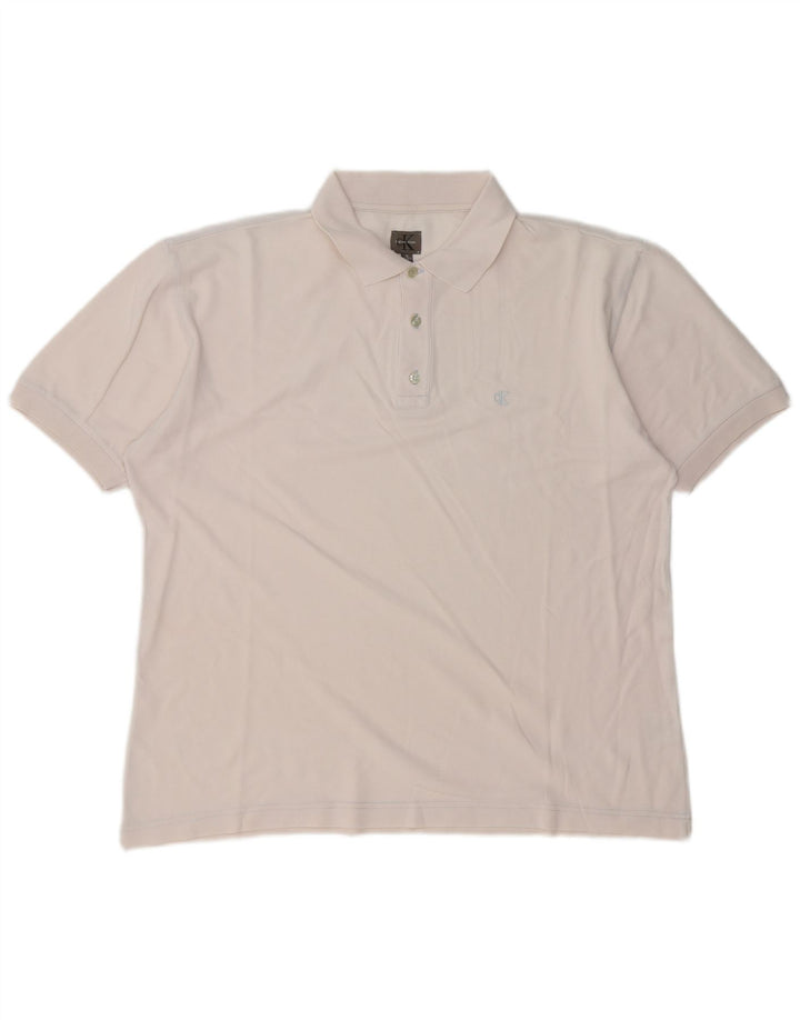 Calvin Klein herre poloshirt XL hvid bomuld