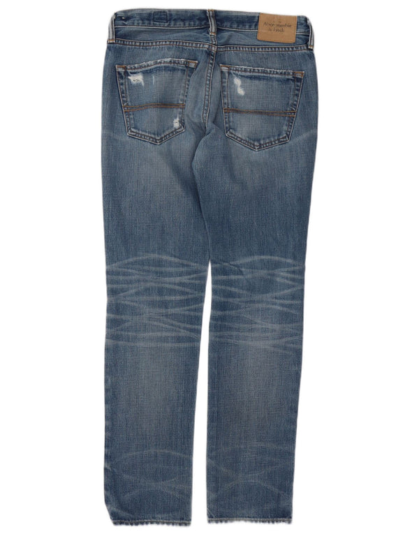 Jeans slim invecchiati quercia bianca da uomo Abercrombie & Fitch W31 L32 blu