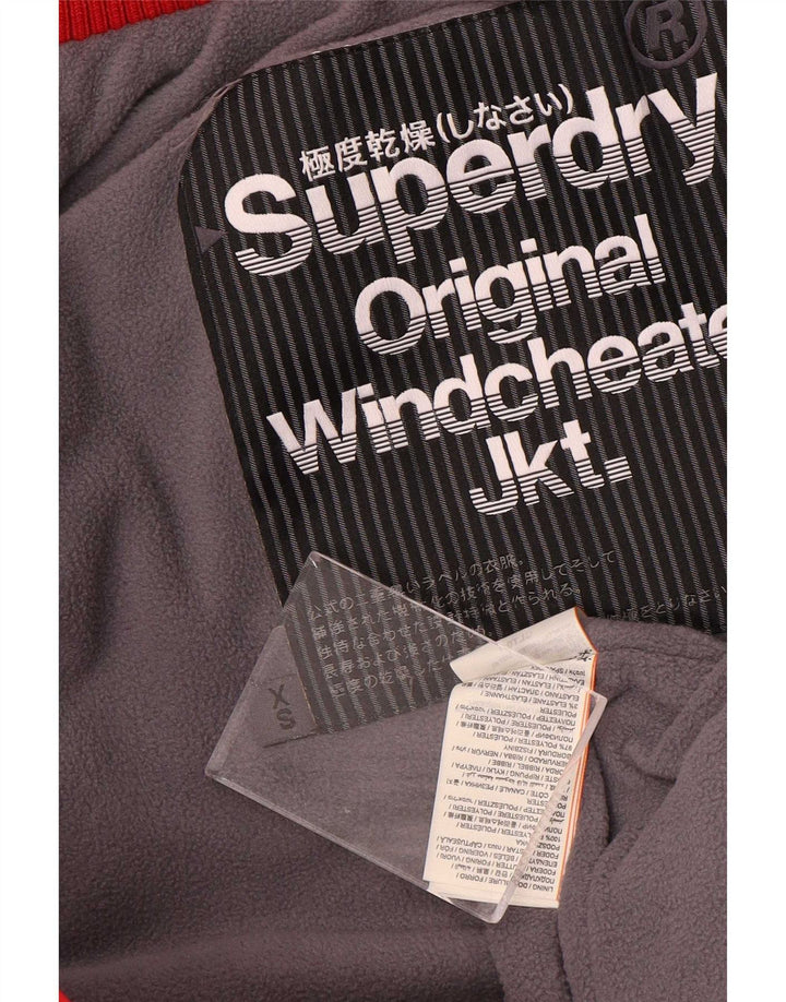 Superdry Mens Windcheater Hooded Windbreaker Jacket UK 34 XS Red Polyester