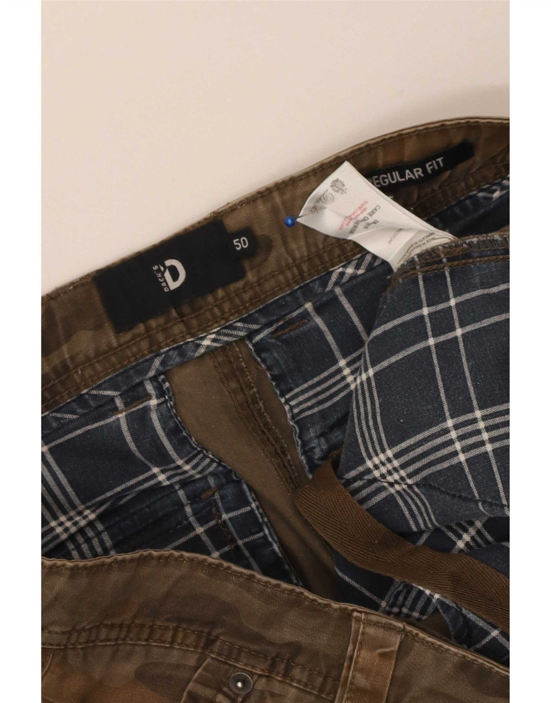 Dacks Herre Regular Fit Cargo Shorts IT 50 Large W36 Brown Camouflage