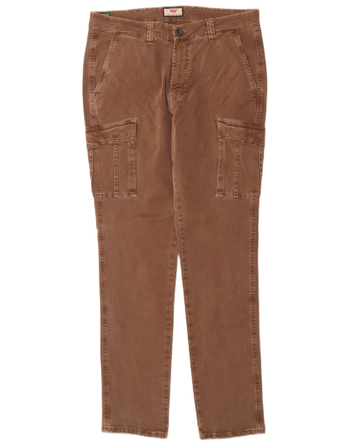 Carrera Mens Slim Cargo Trousers IT 48 Medium W33 L32 Brown Cotton