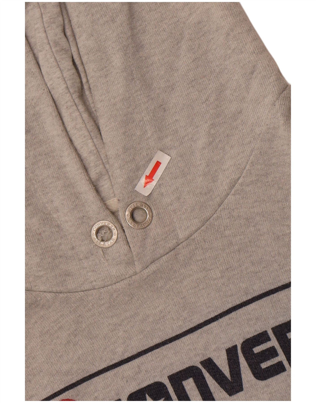 Converse Mens Graphic Hoodie Jumper Large Grey Cotton