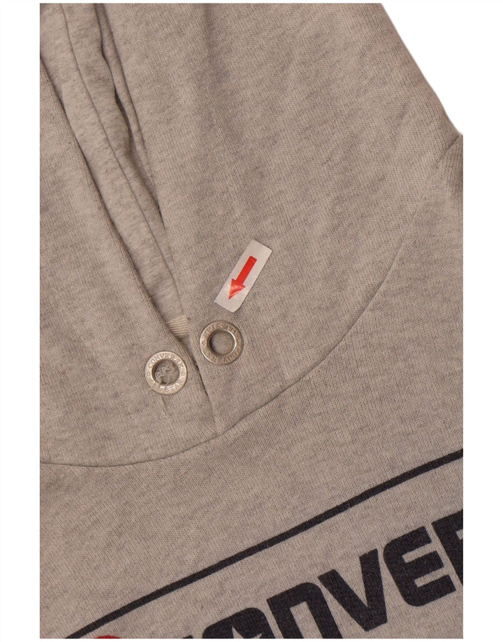 Converse Mens Graphic Hoodie Jumper Large Grey Cotton
