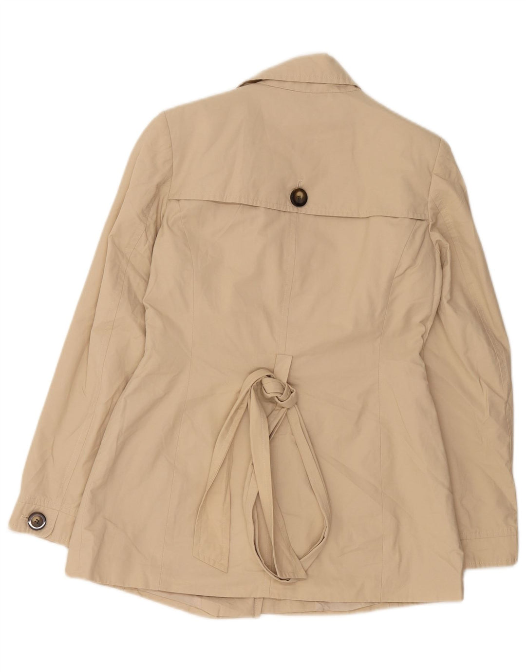 John Lewis Womens Trench Coat UK 10 Small Beige Cotton