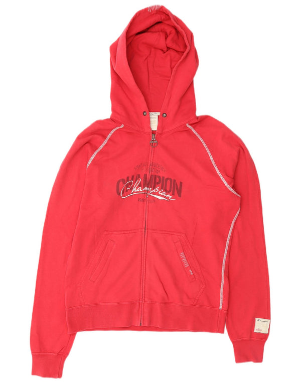 Damska bluza z kapturem i zamkiem błyskawicznym Champion Heritage Fit Graphic UK 16, duża czerwona
