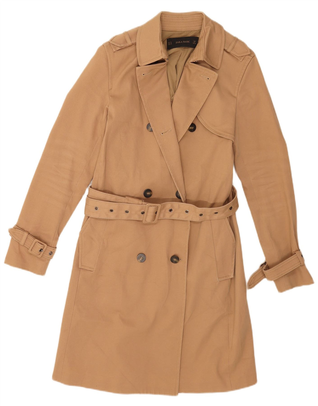 Trench da donna Zara UK 14 Cotone beige medio