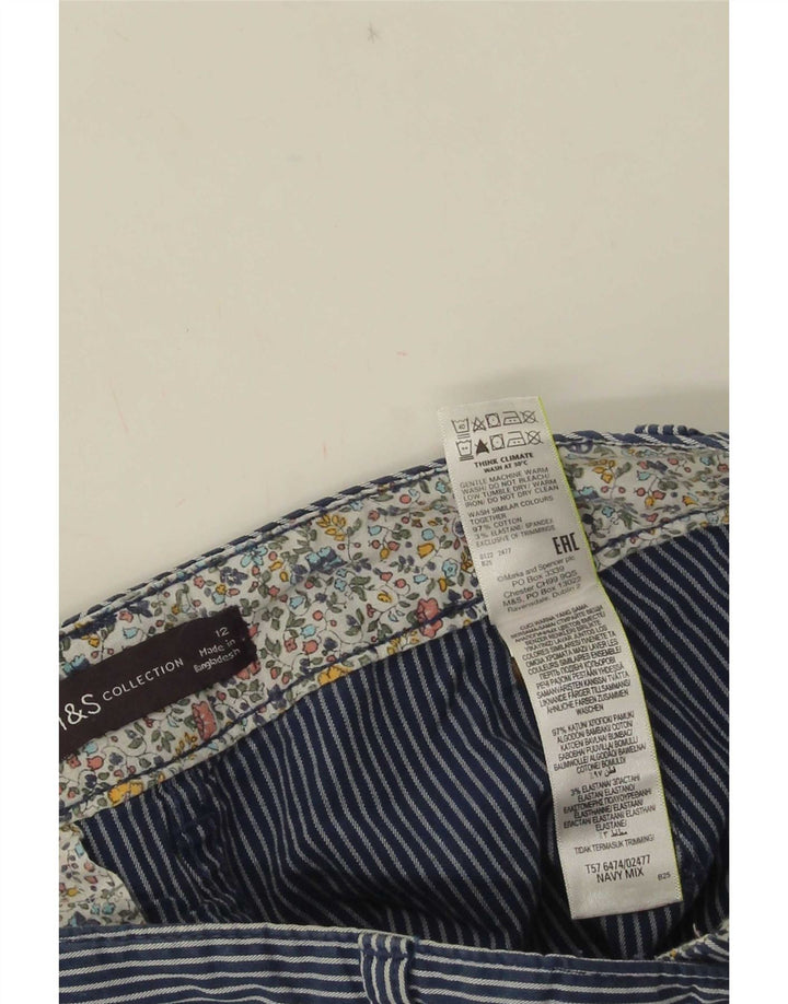 Marks & Spencer Dame Cropped Trousers UK 12 Medium W30 L26 Navy Blue