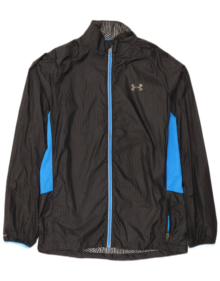 Under Armour Mens Rain Jacket UK 38 Medium Black Colourblock Nylon