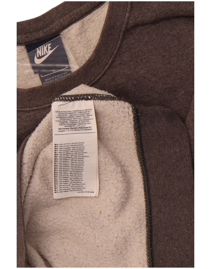 NIKE Sweatshirt til mænd, stor grå bomuld