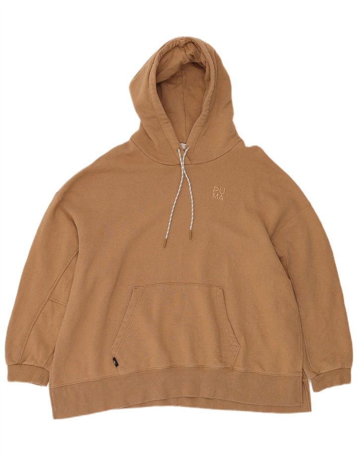 PUMA Womens Oversized Hoodie Jumper UK 10 Small Brown