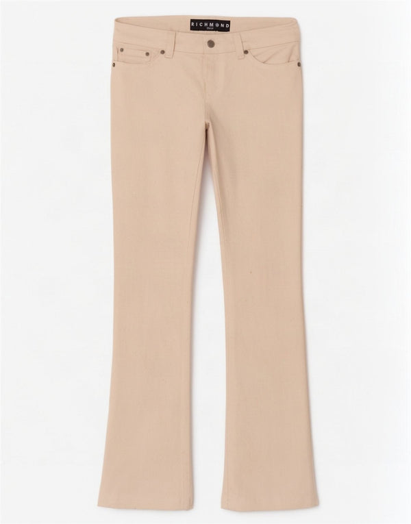 Calça jeans reta feminina Richmond W29 L33 algodão branco