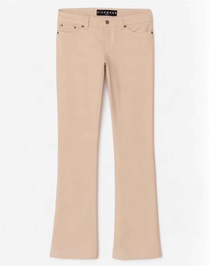 Calça jeans reta feminina Richmond W29 L33 algodão branco