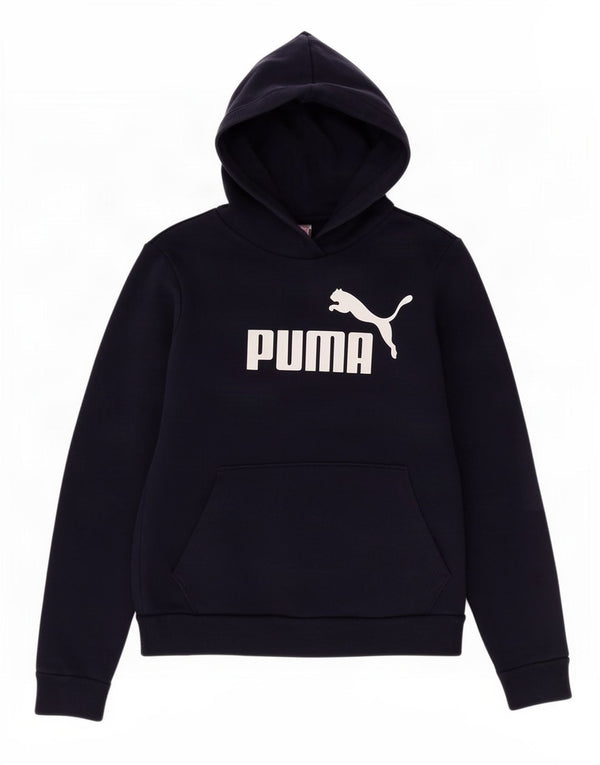 Felpa con cappuccio grafica da donna Puma UK 10 Small Blu Navy Cotone