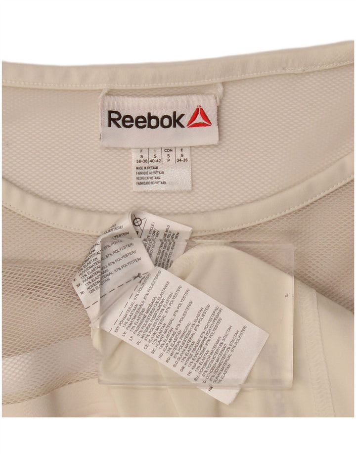 Reebok Womens Crop T-Shirt Top UK 10 Small White Polyester