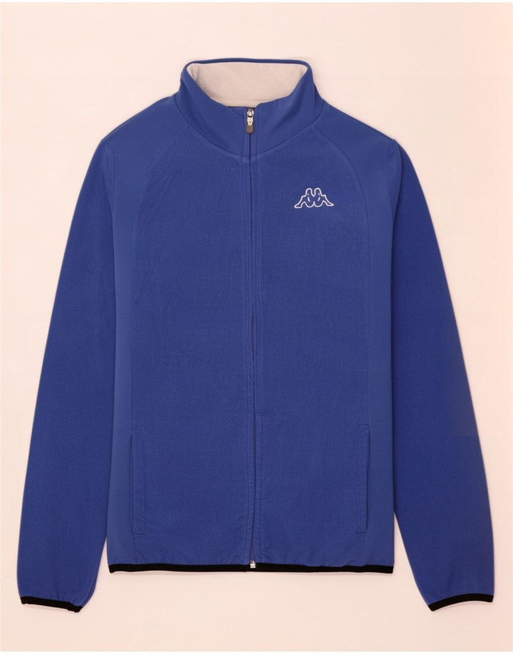 Kappa Womens Fleece Jacket UK 14 Large Blue Colourblock Polyester