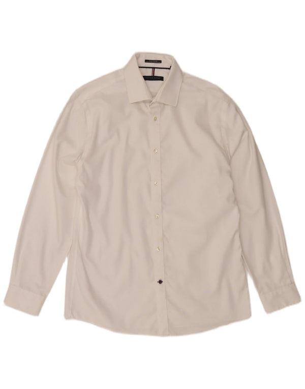 Tommy Hilfiger Mens Slim Fit Shirt Size 15 1/2 Medium White Cotton
