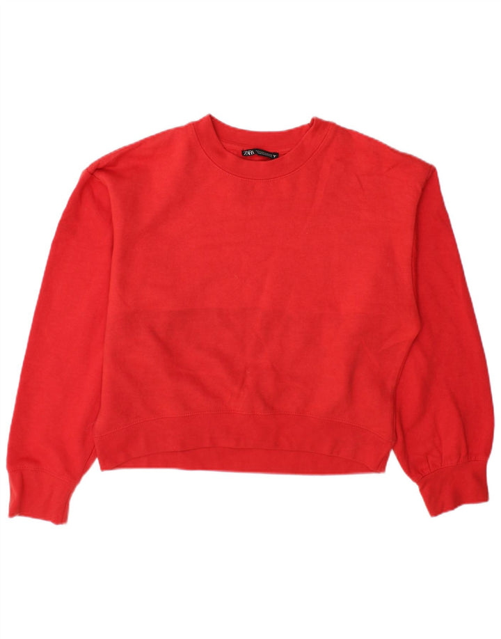 Damski sweter oversize Zara UK 10, mały, czerwony poliester