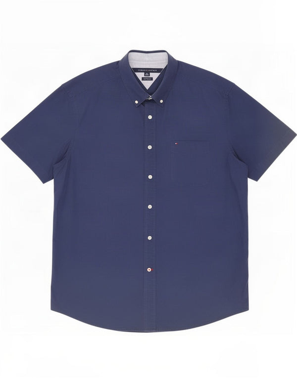 Camisa Tommy Hilfiger Hombre Manga Corta Classic Fit XL Algodón Azul Marino