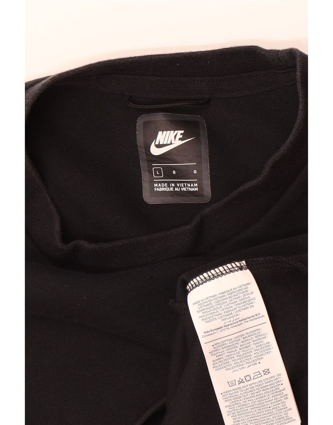 NIKE Mens Top Long Sleeve Large Black Cotton