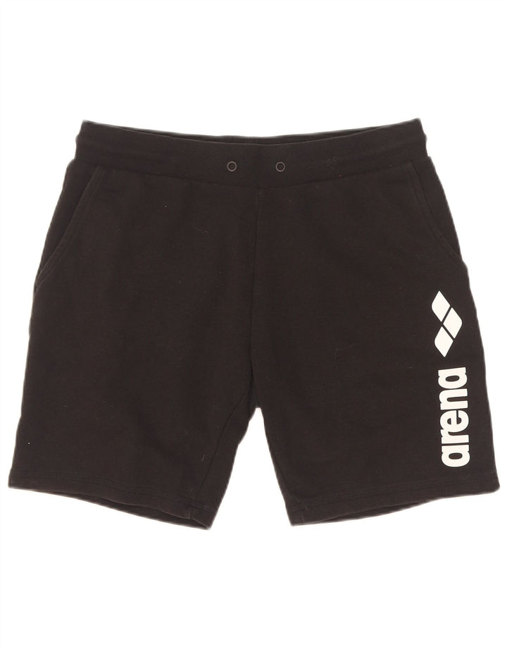 Arena Womens Graphic Sport Shorts Small Black Cotton