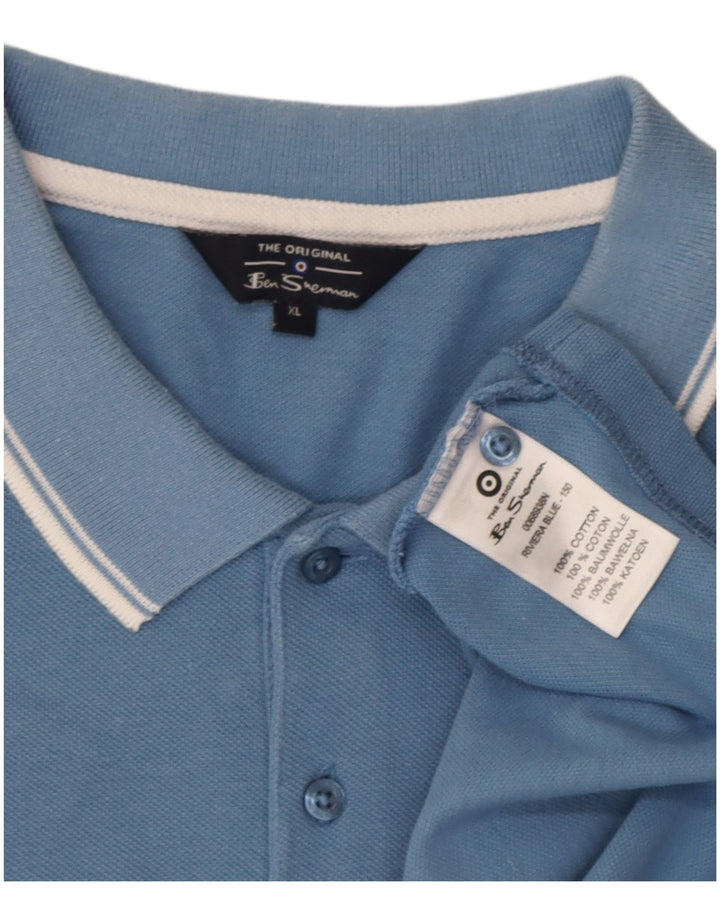 Ben Sherman Mens Polo Shirt XL Blue Cotton