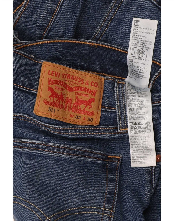 Levi's Masculino 511 Slim Jeans W32 L30 Azul Algodão