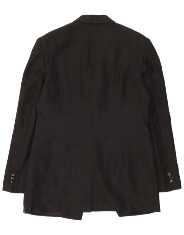 Carlo Pignatelli Mens 2 Button Blazer Jacket IT 54 2XL Black Pinstripe