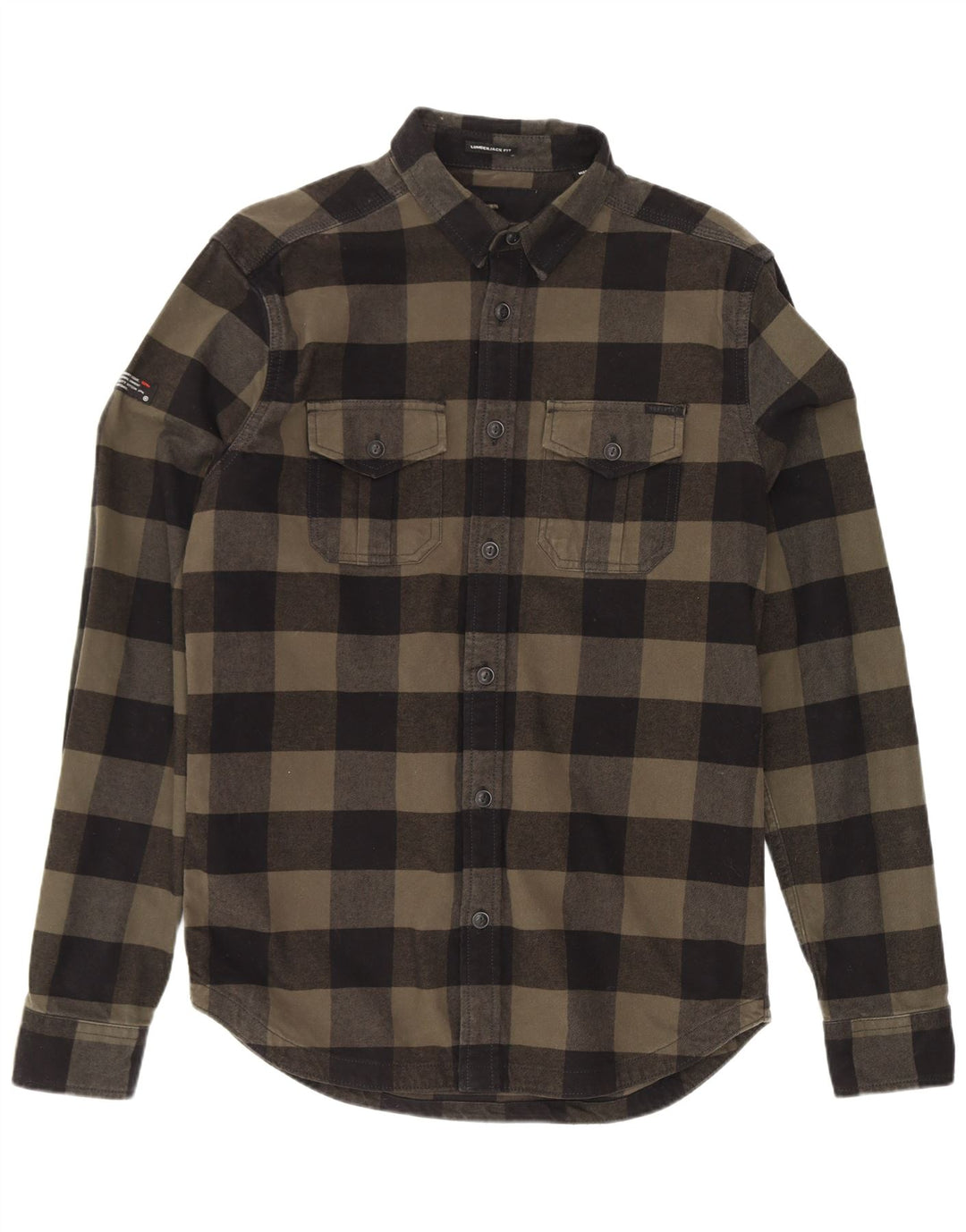 Superdry Lumberjack Flannel Shirt Medium Khaki Gingham Cotton til mænd