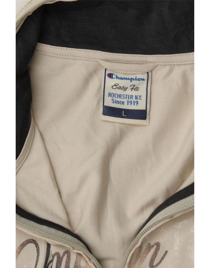 Champion Damen Easy Fit Graphic Trainingsanzug-Oberteil, Jacke, Größe L, Beige