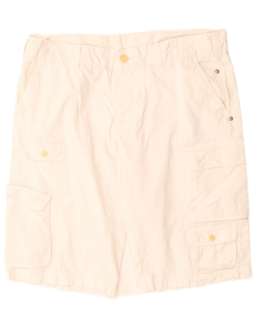 Benetton Mens Cargo Shorts IT 50 Large W34 White Cotton