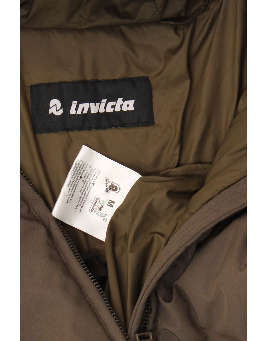 Jachetă căptușită cu glugă Invicta pentru femei UK 14 Maro mediu Colorblock