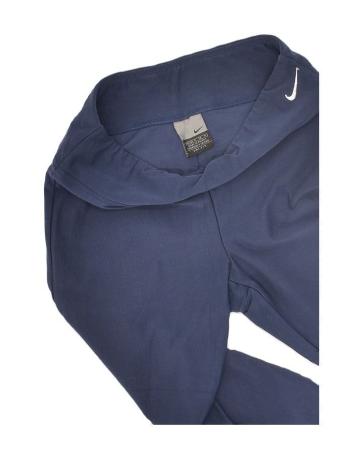 NIKE Womens Capri Tracksuit Trousers Small Blue Polyester | Vintage Nike | Thrift | Second-Hand Nike | Used Clothing | Messina Hembry 