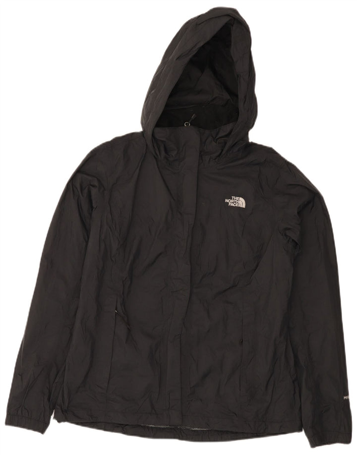 The North Face Womens Hooded Rain Jacket UK 14 Medium Black Nylon