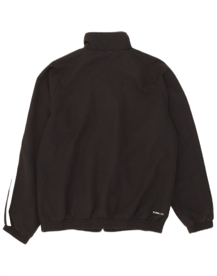 Adidas Boys Clima 365 Tracksuit Top Jacket 11-12 Years Black Polyester