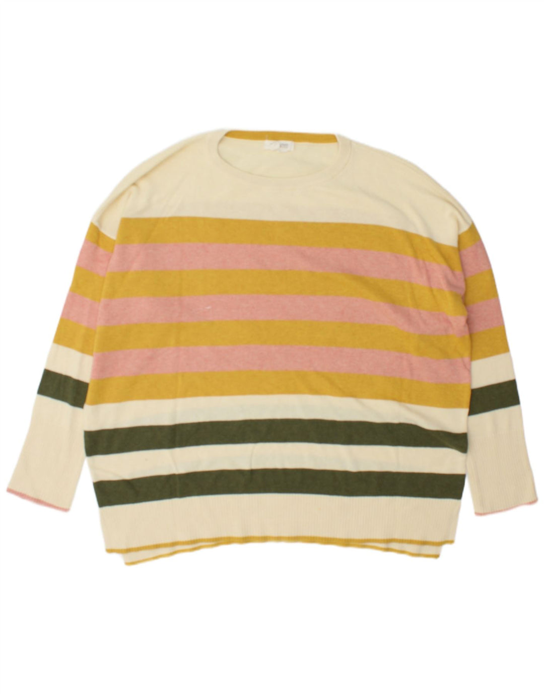 White Stuff Dame Crew Neck Jumper Sweater UK 22 3XL Flerfarvet Stribet